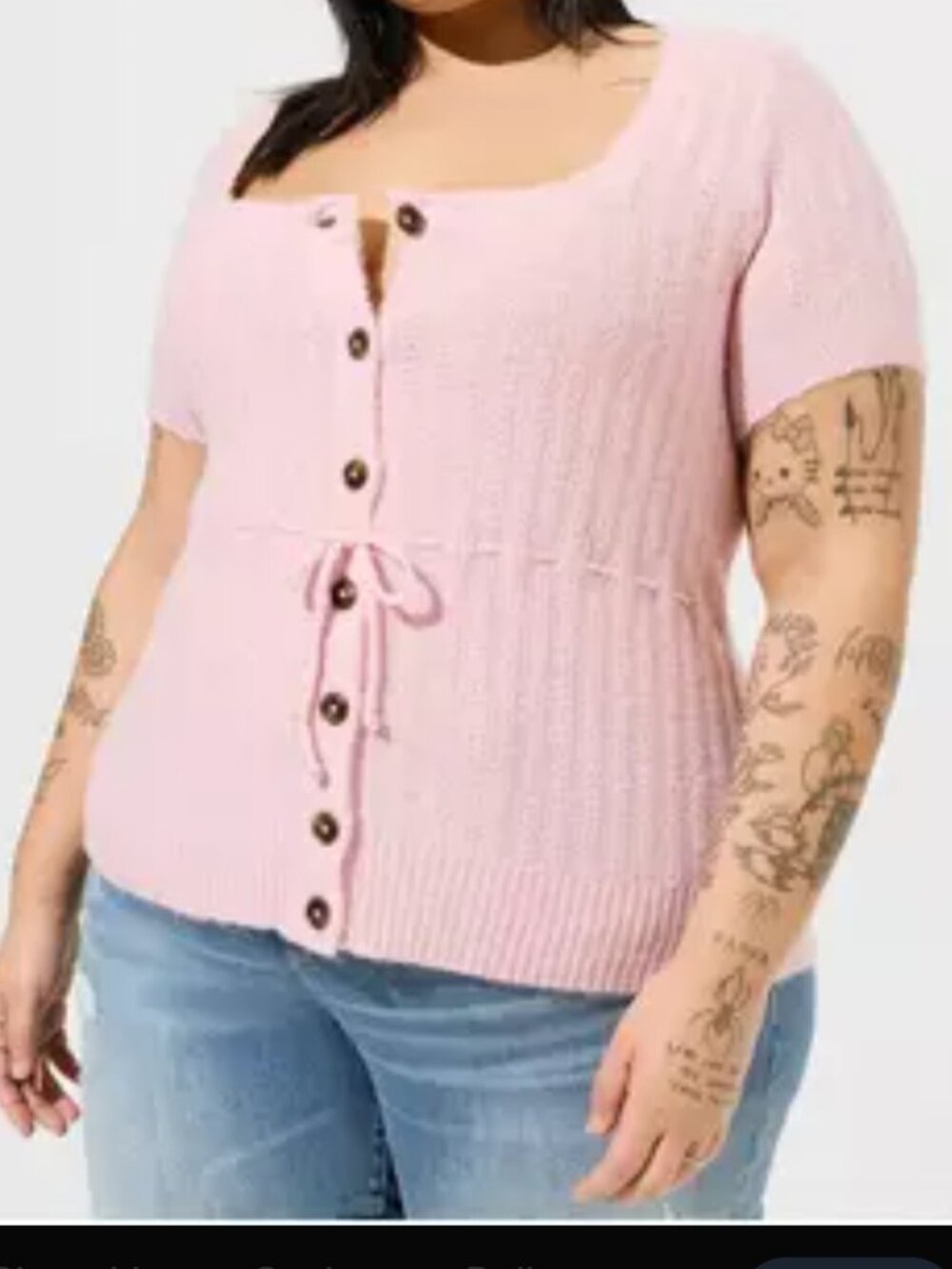 Torrid Pink Pullover Square Neckline Sweater